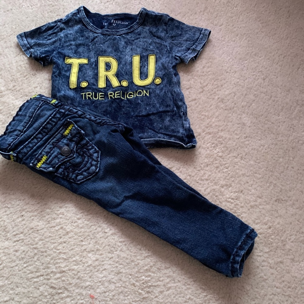 Boys logo tee and boys jeans